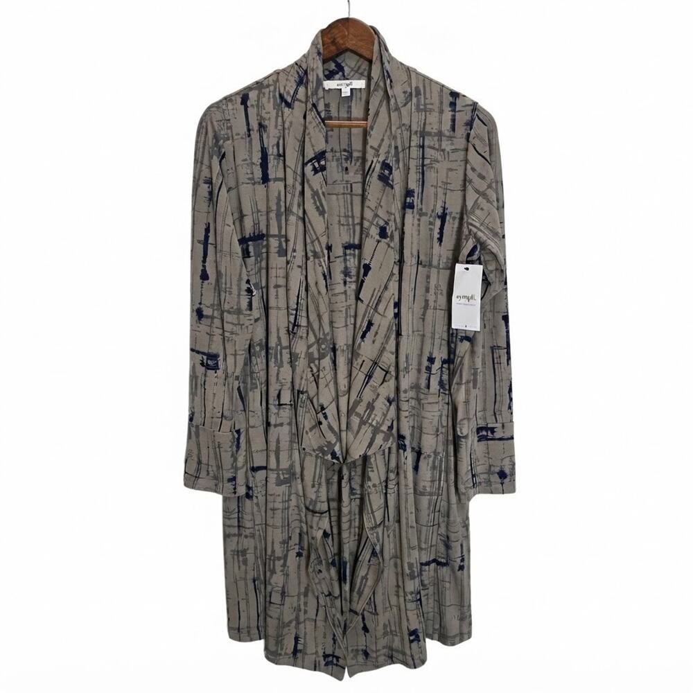 NWT SYMPLI Key Cardigan Long Lined Drifting Lines Sand Duster Pockets Size 10